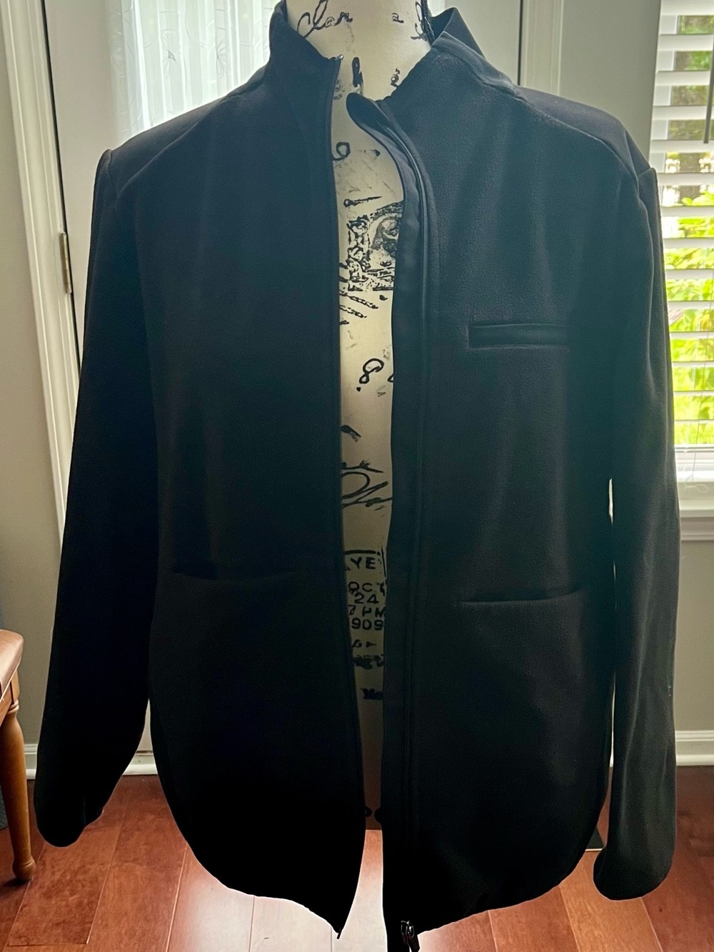 FIGS Black Polartec Fleece Full Zip Scrub Jacket Size XL